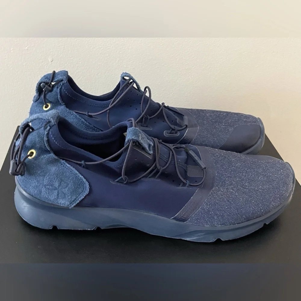 Under Armour Men's Navy Athletic Shoes suede 11.5